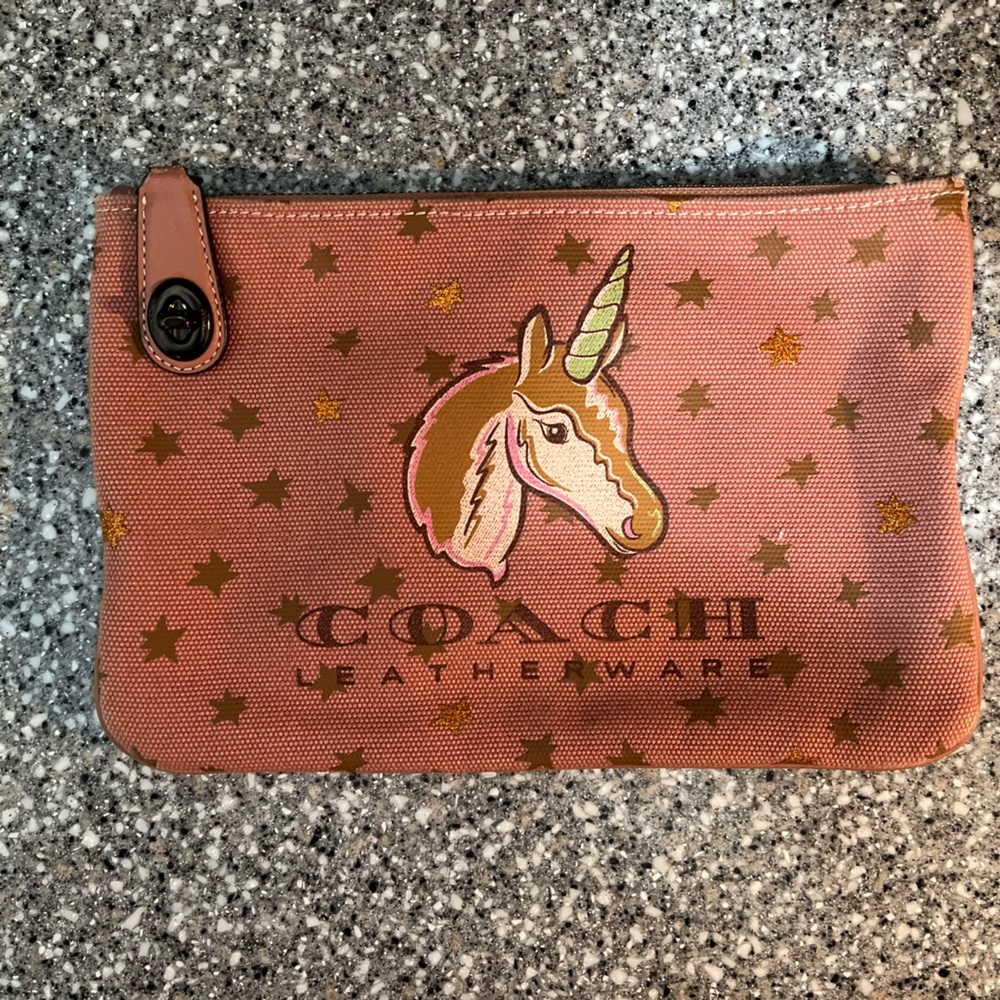 Coach Turnlock Pouch with Uni Mascot